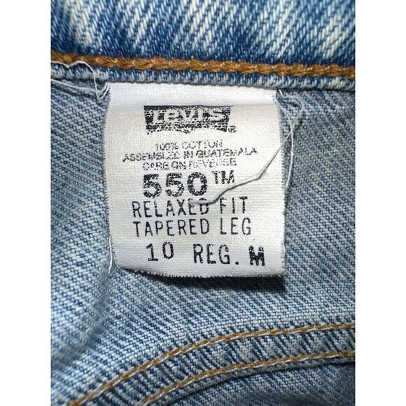 Levi’s Vintage 1998 Perfectly Distressed 550 Relaxed Fit Tapered Leg Jeans SZ10 - Picture 11 of 16